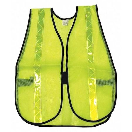 Poly Mesh Safety Vest 1 3 8 Lime Strip MPN:S220R