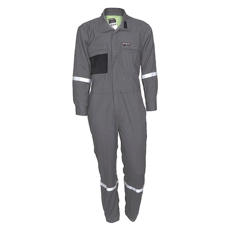 Coverall, 8.9 cal/sq cm ATPV, XL, 32 in Inseam, FR Inherent Blend, Zipper MPN:SBC101148T