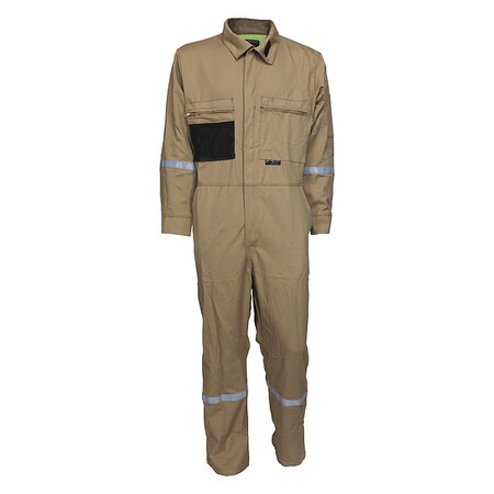Coverall, 8.7 cal/sq cm ATPV, M, 30 in Inseam, Flame-Retardant 100% Treated Cotton, Zipper MPN:SBC201340