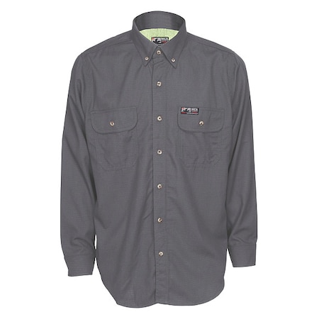 Men's Flame-Resistant Collared Shirt, 8.9 cal/sq cm, L, Inherent Blend and Treated Cotton MPN:SBS1001L