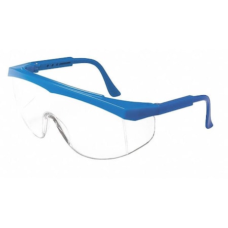 SS1, Safety Glasses, Anti-Scratch, Clear Lens, Blue Frame, Half Frame MPN:SS120