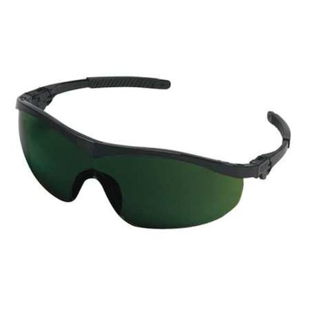 ST1, Welding Safety Glasses, Anti-Scratch, Green Filter 5.0 Lens, Black Frame, Half Frame MPN:ST1150
