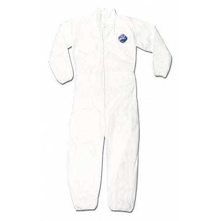 Disposable Coverallss, Collared, 4XL, Tyvek®, Elastic Wrist, Elastic Ankle, White, 25 PK MPN:TY125SX4