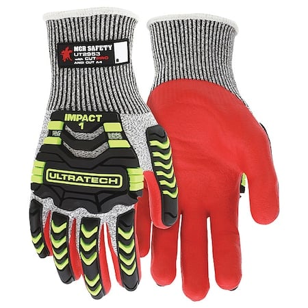 Coated Gloves, Cut Level A4, Dipped, Foam Nitrile, Sandy, L 1 PR MPN:UT2953L