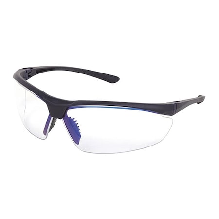VL2, Safety Glasses, Anti-Scratch, Clear/Blue Lens, Navy Frame, Half Frame MPN:VL210MB