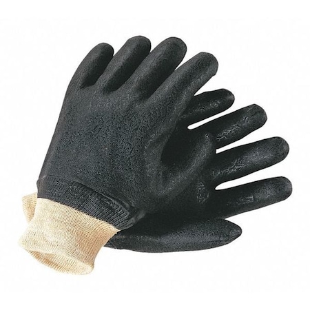 Economy Black Pvc Coatedgloves Double Dipp MPN:6500S