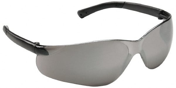 Safety Glasses: Scratch-Resistant, Polycarbonate, Silver Mirror Lenses, Frameless MPN:BK117