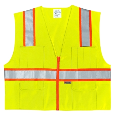 Class 2 Poly Safety VEST3 Org/Silv MPN:SURVLL