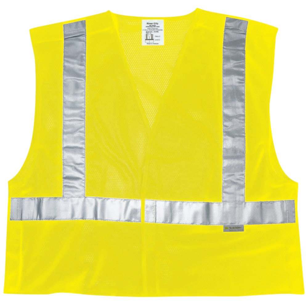 MCR Safety Luminator Class II Tear Away Safety Vests, Large, Fluorescent Lime MPN:CL2MLL