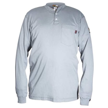 Fr Long Sleeved Henley Max Comfort 100% Cot Gray MPN:H1GX3