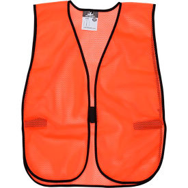 MCR™ V201 Safety Vest Polyester Mesh Hook Closure Orange One Size V201