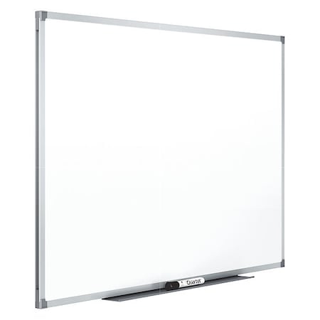 Dry Erase Board, Melamine, 36 in, 48 in, Aluminum Frame, White, Gloss MPN:85357N