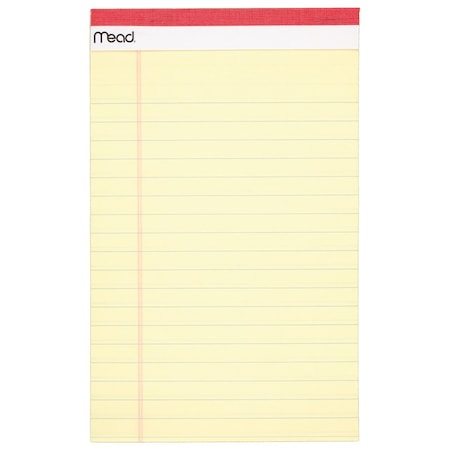Junior Legal Pad, 5in x 8in, Canary, 4 P MPN:59382