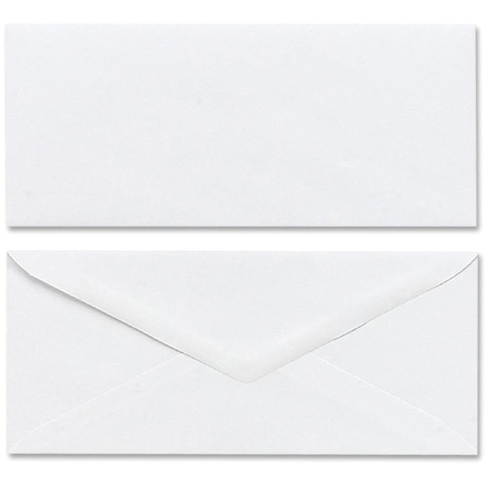 Mead Plain White Envelopes - Business - #10 - 4 1/8in Width x 9 1/2in Length - Gummed - 50 / Box - White MPN:75050