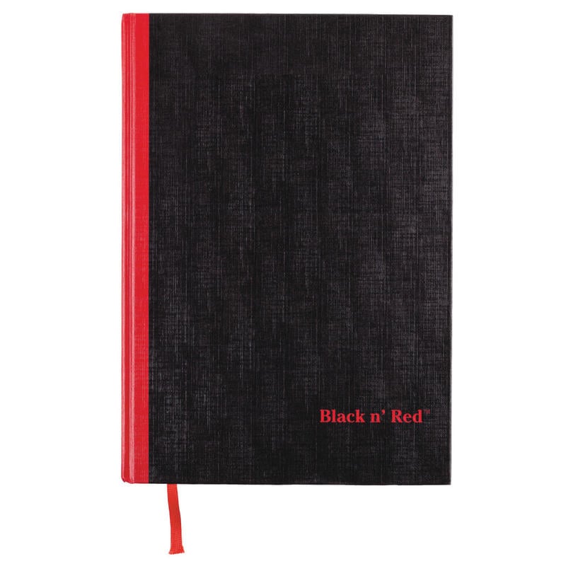 Black n Red Notebook/Journal, 11 3/4in x 8 1/4in, 192 Pages (96 Sheets), Black/Red, (D66174) (Min Order Qty 5) MPN:D66174