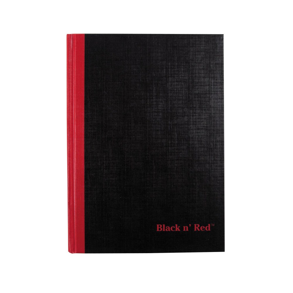 Black n Red Notebook/Journal, 8 1/4in x 5 7/8in, 192 Pages (96 Sheets), Black/Red (E66857) (Min Order Qty 6) MPN:E66857