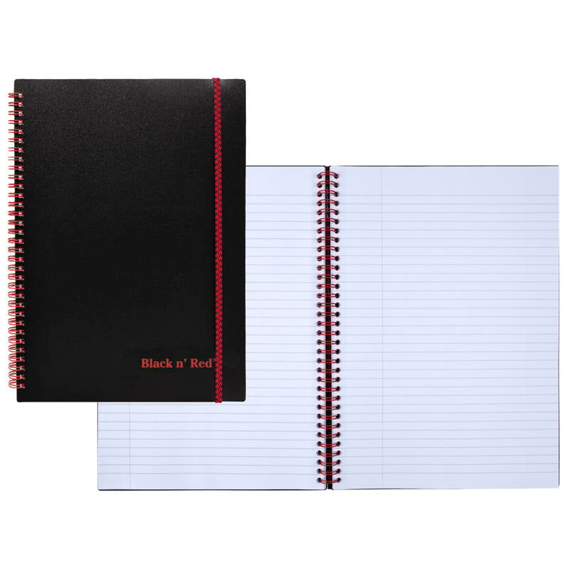 Black n Red Twinwire Soft Cover Business Notebook, 11 3/4in x 8 1/4in, Ruled, 70 Pages (35 Sheets), Black/Red (E67008) (Min Order Qty 5) MPN:E67008