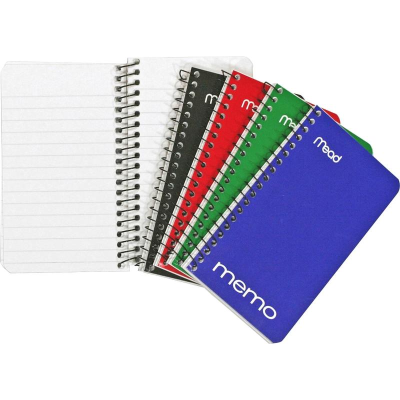 Mead Wirebound Side-Opening Memo Book, 3in x 5in, 1 Hole-Punched, College Ruled, 60 Sheets (Min Order Qty 14) MPN:45534