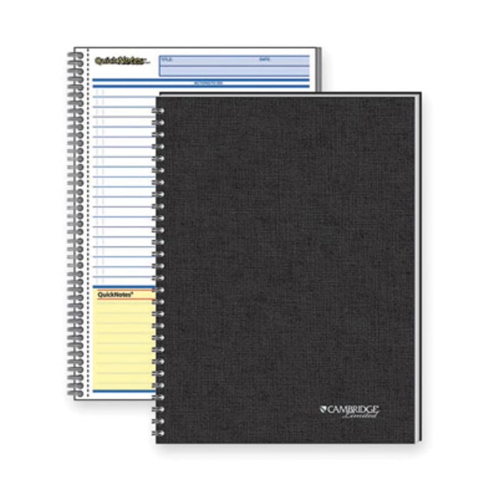 Mead QuickNotes Business Notebook, 5in x 8in, 1 Subject, 80 Sheets, Black (Min Order Qty 7) MPN:06096