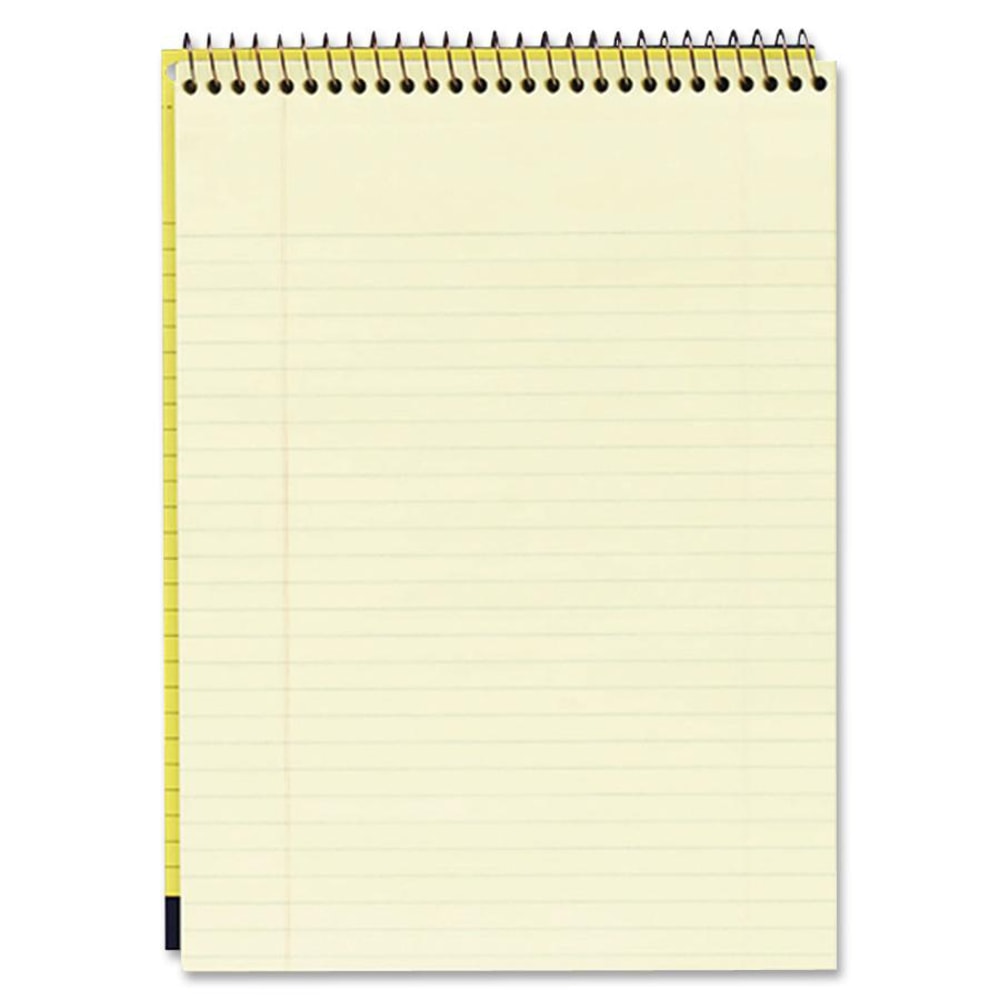 Cambridge Stiff-Back Wire Bound Notebook, 8-1/2in x 11-3/4in, Legal Ruled, 70 Sheets, Canary/Blue MPN:59880