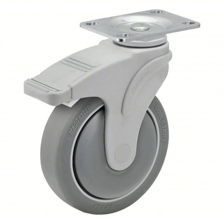 Plate Caster, Swivel, Nylon, 7 11/16