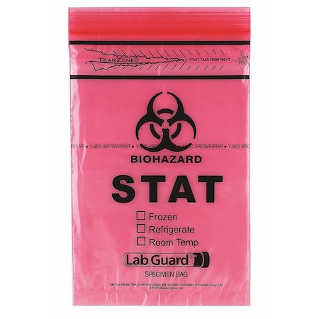 Transfer Bag, 9in L, 6 in W, Red, PK1000 MPN:4001