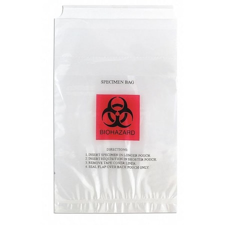 Transfer Bag, 10 in L, 6 in W, CLR, PK1000 MPN:4060