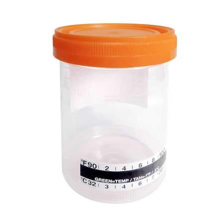 Tmprtr Strp Spcmnt Cntnr, 120mL, Org, PK300 MPN:4945