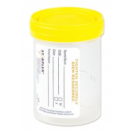 Specimen Container w/Lid, 120mL, PK300 MPN:P02-B1202-1YN