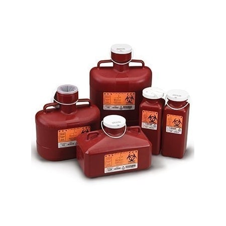 Sharps Container, 23 qt. Bottle, Red, PK4 MPN:187