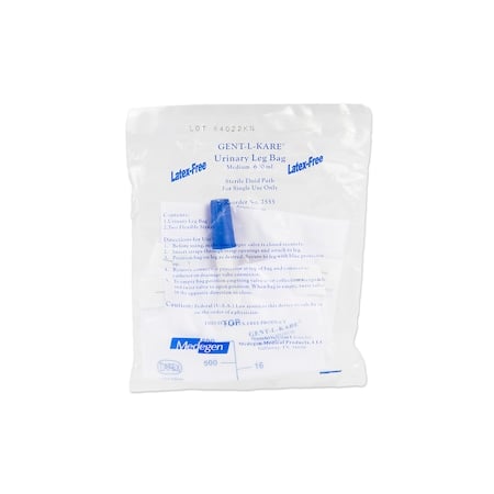 Urinary Leg Drainage Bag, Clear, M, PK50 MPN:2555