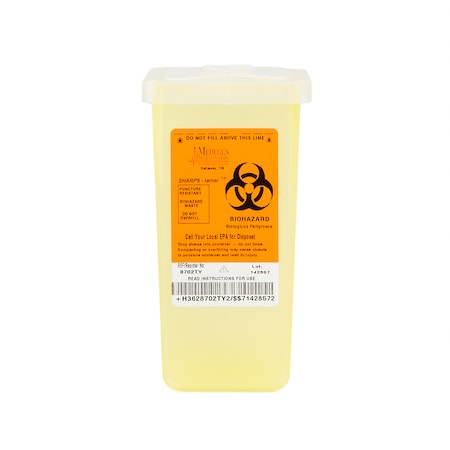 Sharps Container, 1 qt., Yellow, PK72 MPN:8702TY