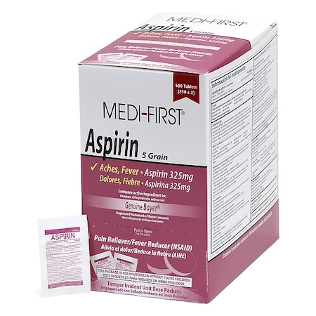 Aspirin 325 Mg 2 Per Envelope 250 Envelopes Per MPN:80513