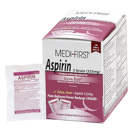 Aspirin 325MG Tablets 50 X 2/Box MPN:80533
