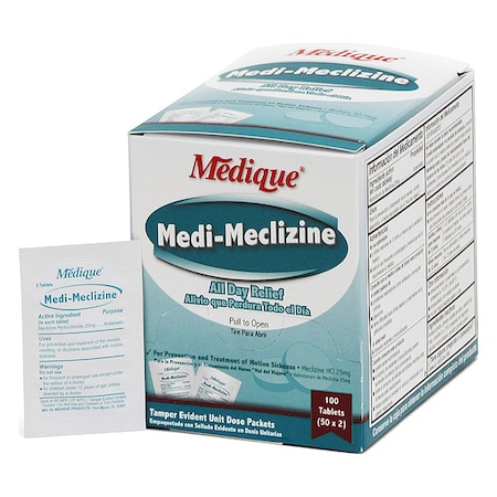 Motion Sickness Relief, Tablet, 25mg, PK100 MPN:47933