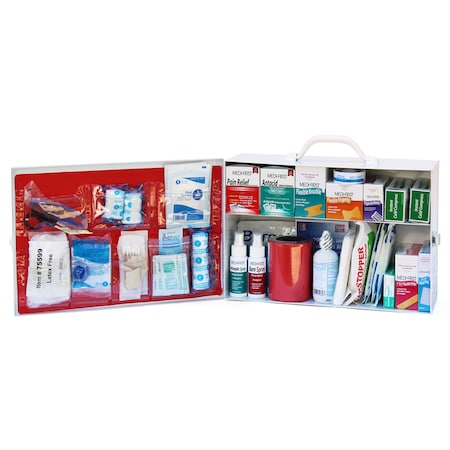 First Aid Cabinet, White, Steel, 2 shelf MPN:756ANSI