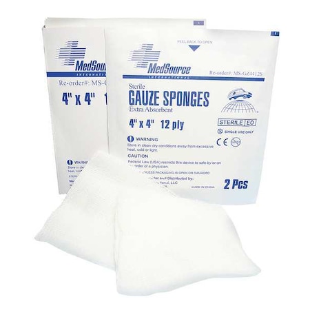 Sterile Gauze Sponges, White, 4x4