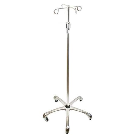 IV Pole, Aluminum, 1 in W, Silver, (4) Hooks MPN:MS-47100