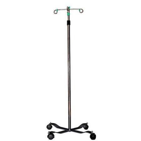 IV Pole, Stainless Steel, 1 in W, Silver, (4) Hooks MPN:MS-IVPOLE