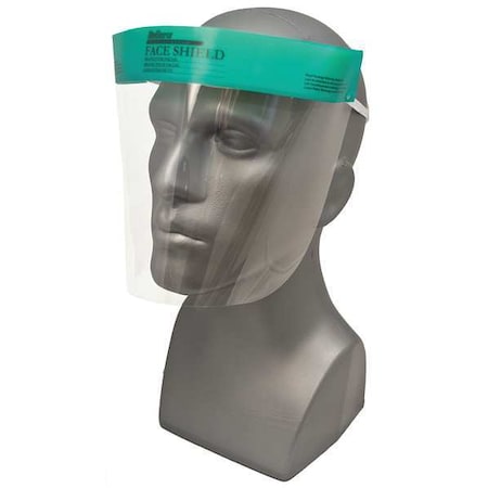 Face Shield, Clear Visor, Polyester, Elastic Band Suspension, Anti-Fog Lens MPN:MS-12100