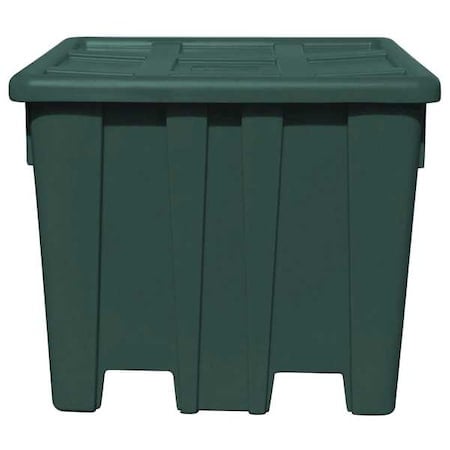 Bulk Container 35 cu ft Volume Cap., 47 1/2 in L, 47 1/2 in W, 40 1/4 in H, Plastic, Green MPN:P433-FOR