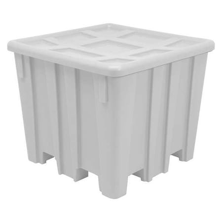 Bulk Container 35 cu ft Volume Cap., 47 1/2 in L, 47 1/2 in W, 40 1/4 in H, Plastic, White MPN:P433-NAT
