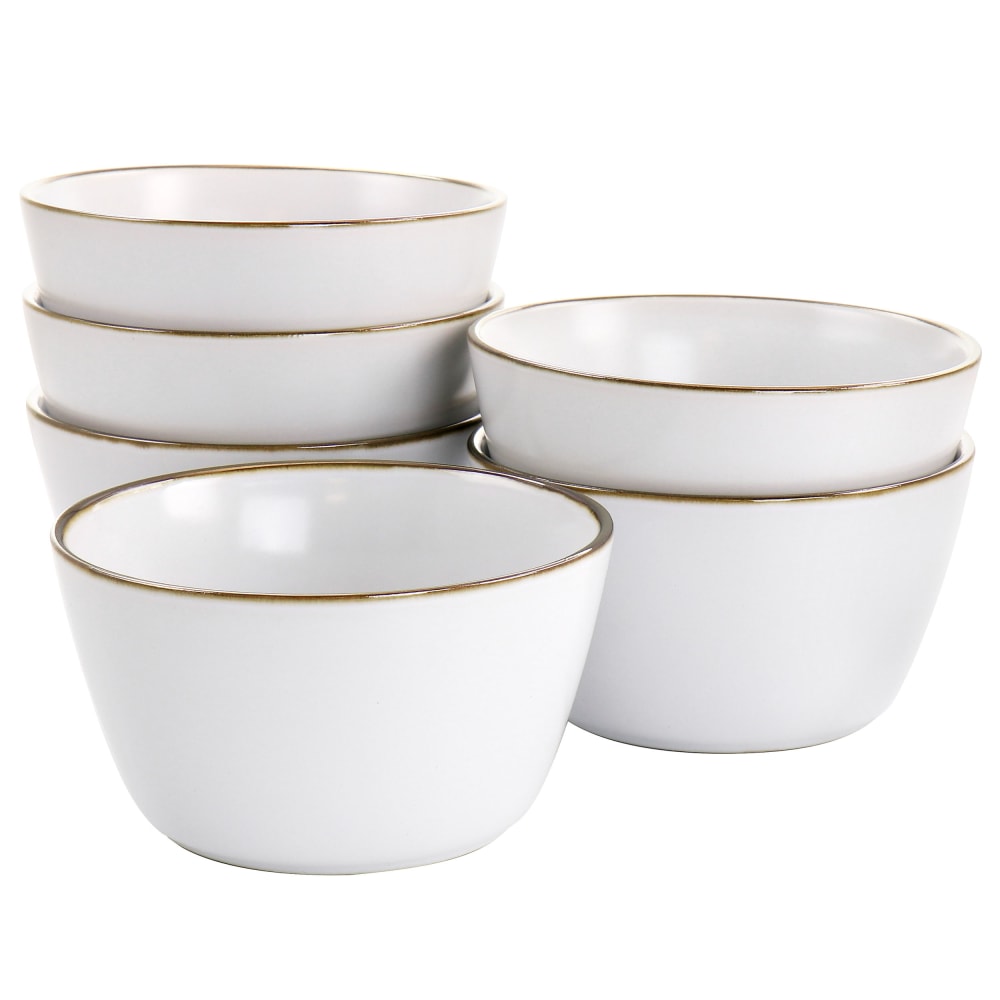 Elama Arthur 6-Piece Stoneware Bowl Set, Matte White/Gold MPN:995116269M