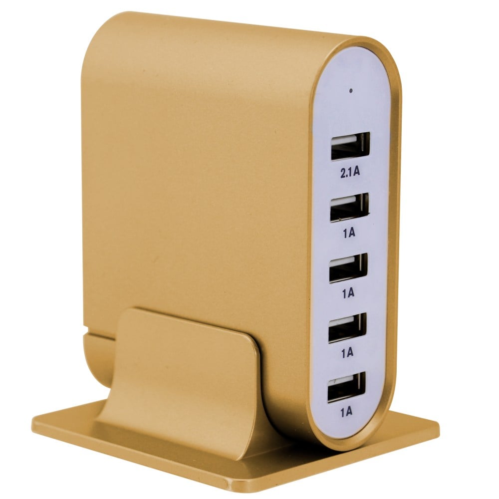Trexonic 5-Port USB Compact Charging Station, Gold, 995105179M MPN:995105179M