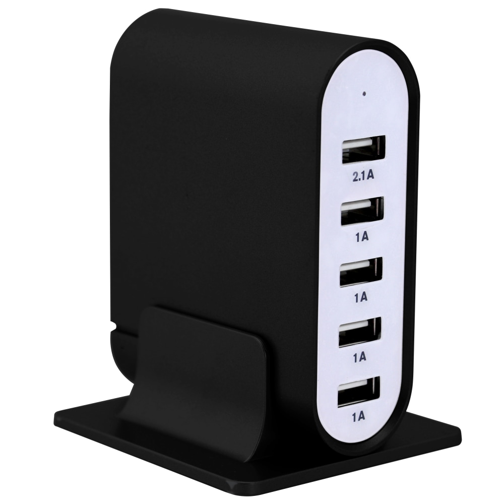 Trexonic 5-Port USB Compact Charging Station, Black MPN:995116300M