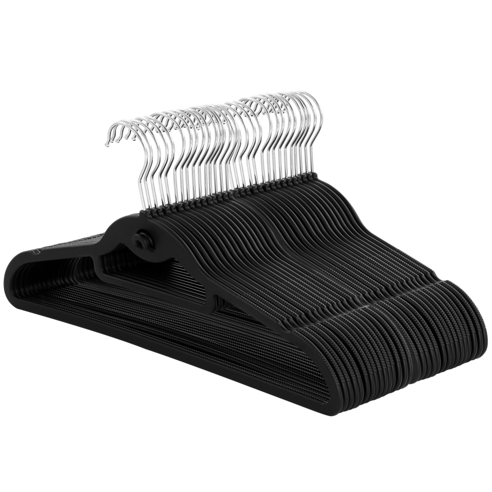 Elama Home Hangers, Black, Pack Of 30 Hangers MPN:995117648M