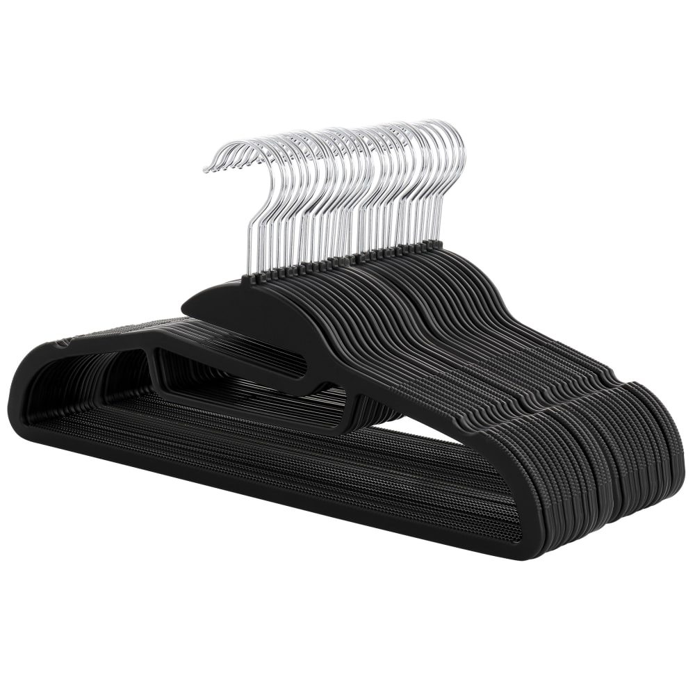 Elama Home Rubber Non-Slip Hangers, Adult, Black, Pack Of 30 MPN:995117653M