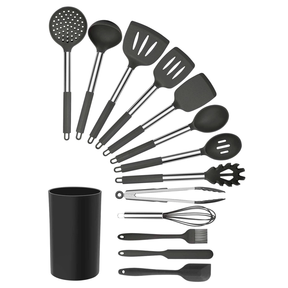 MegaChef Cooking Utensils, Gray, Set Of 14 Utensils MPN:995114355M