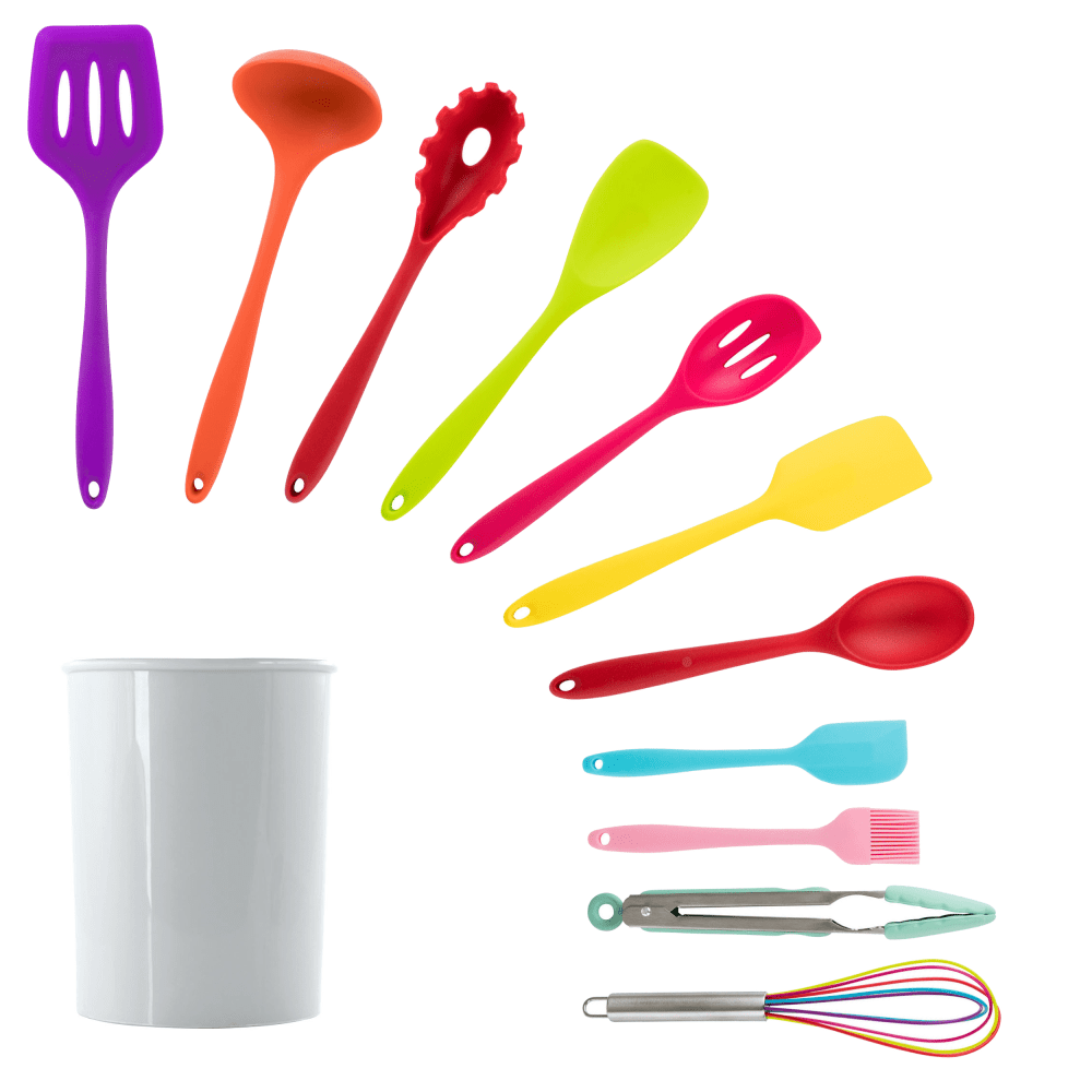 MegaChef Silicone Cooking Utensils, Assorted, Set Of 12 Utensils MPN:995114366M