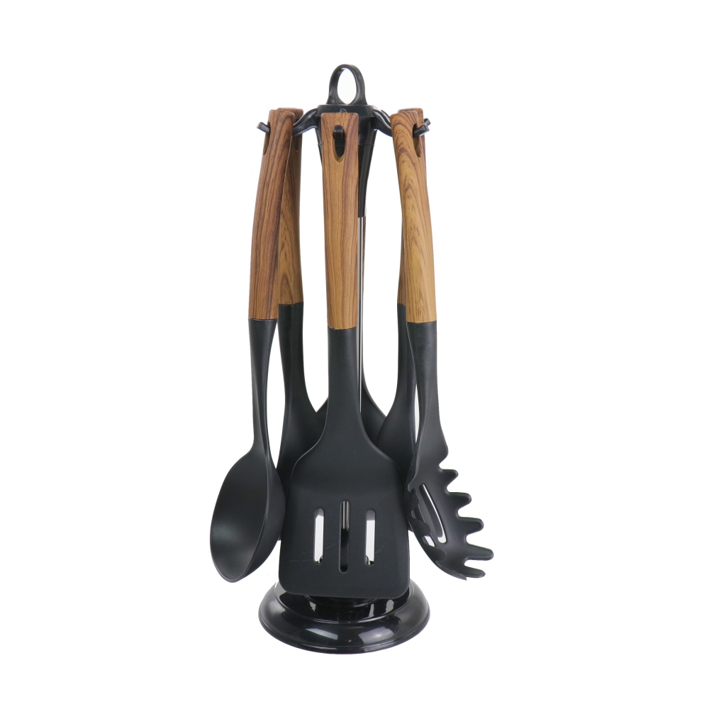 MegaChef Nylon Cooking Utensils, Black, Set Of 7 Utensils MPN:995114415M